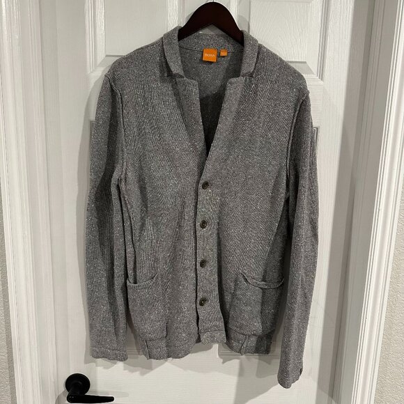 Gray Button-Up Cardigan BOSS Orange - Picture 1 of 5
